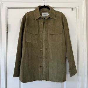 Deadwood shoreline khaki green olive suede jacket shirt
